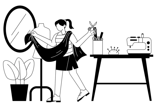 Weibliche Modedesignerin  Illustration