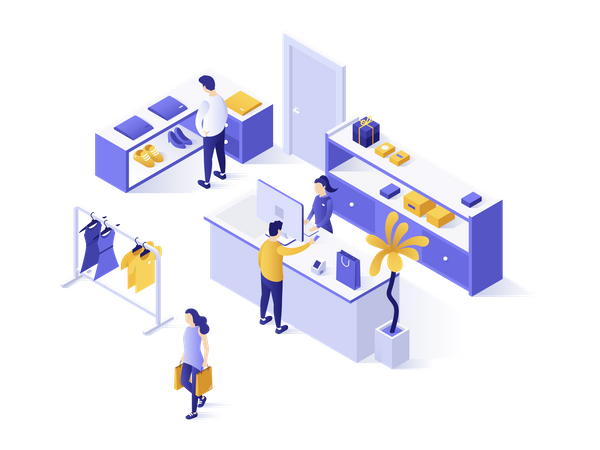 Modeeinzelhandel und Shopping  Illustration