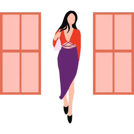 The Model Is Standing Illustration