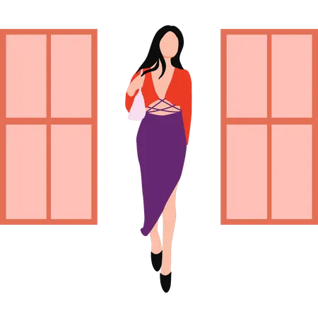 Model is standing  Illustration