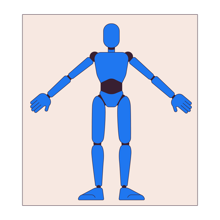 Model of cyborg on paper sheet  Illustration