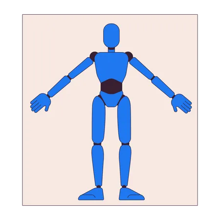 Model of cyborg on paper sheet  Illustration