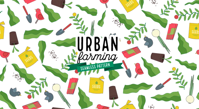 Modèle d’agriculture et de jardinage urbain  Illustration