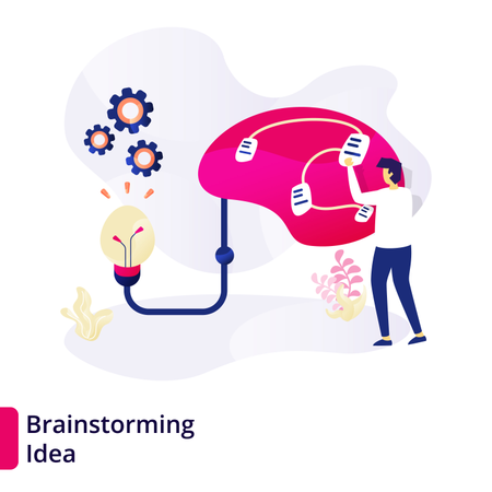 Modelli di progettazione di pagine Web per idee di brainstorming  Illustration