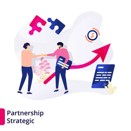 Modelli di progettazione di pagine Web per partnership strategica  Illustration