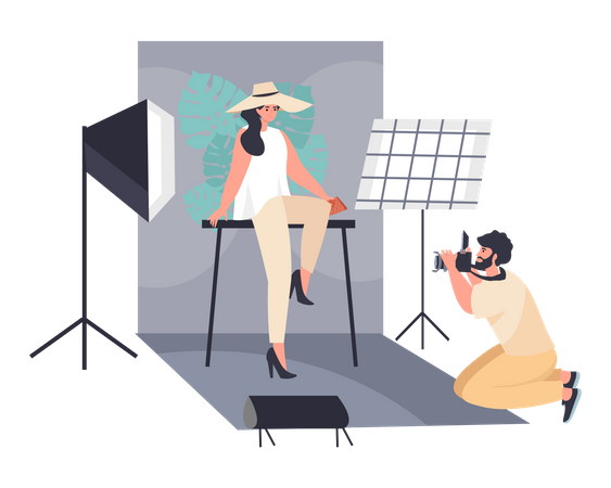 Model-Fotoshooting  Illustration