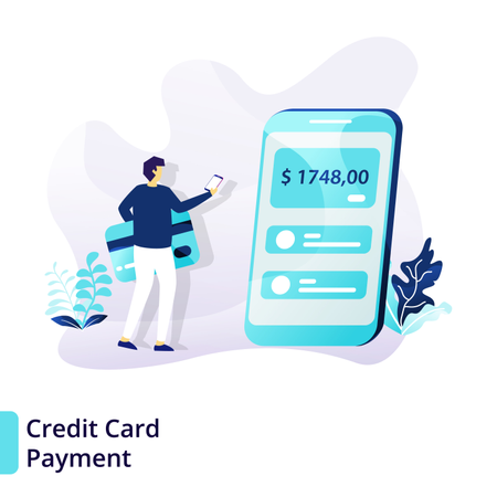 Modello di pagina di destinazione del pagamento con carta di credito  Illustration