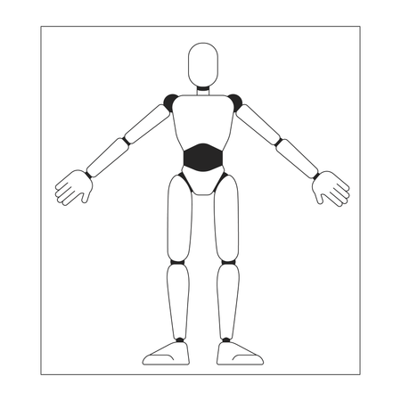 Modelo de cyborg en hoja de papel.  Ilustración