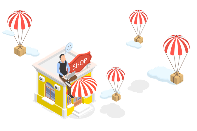 Modelo de negócios dropshipping  Ilustração