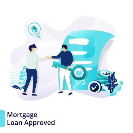 Modelo de página de destino de empréstimo hipotecário aprovado  Ilustração