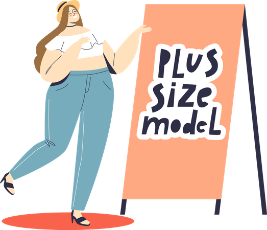 Modelo feminino plus size  Ilustração