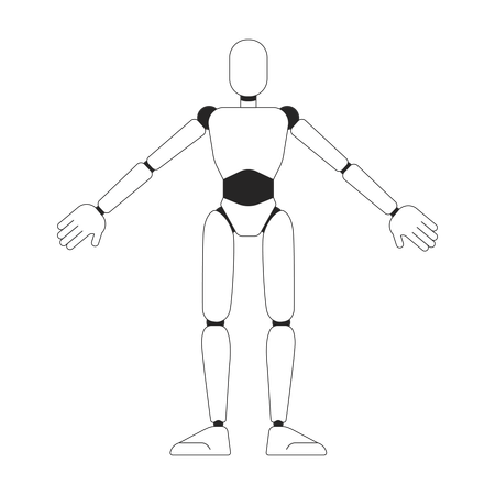 Modelo de robô humanóide  Ilustração