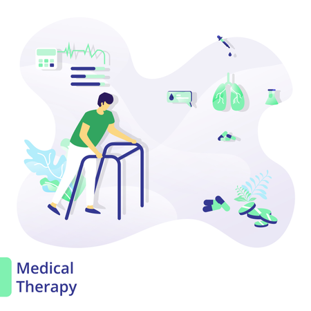 Modelos de design de páginas da Web para medicina e saúde, terapia médica  Ilustração