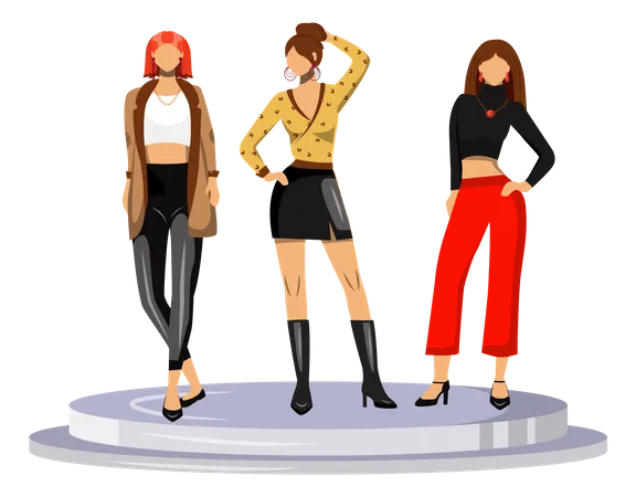 Modelos de moda  Ilustración