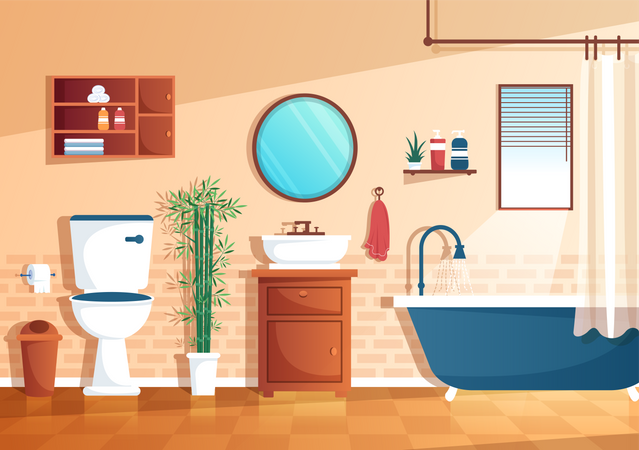 Modern Bathroom Furniture Illustration
