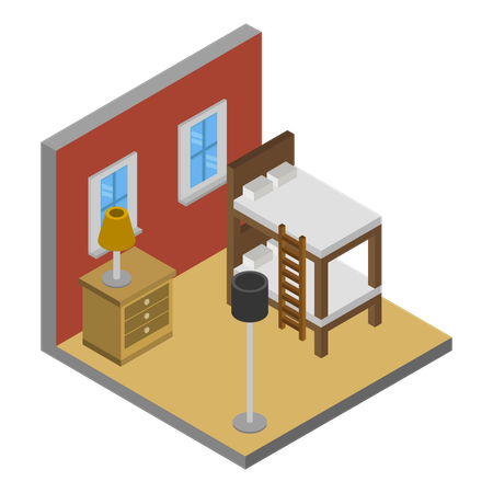Modern bedroom  Illustration