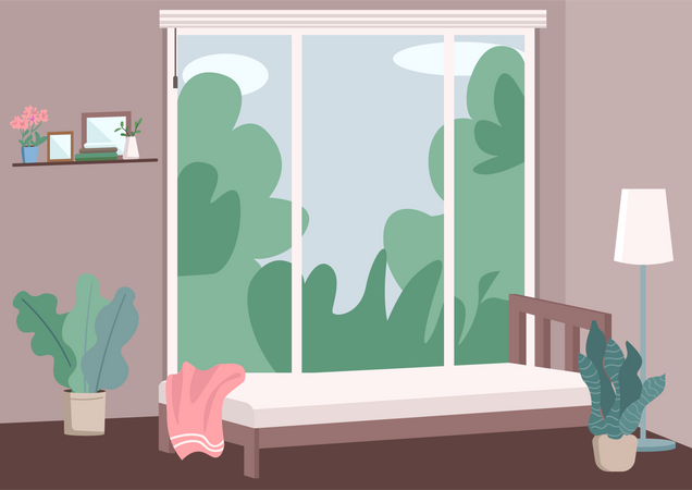 Modern bedroom interior  Illustration