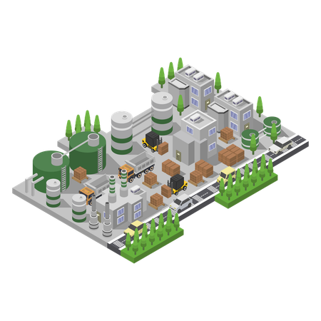 Modern biogas plant  Illustration