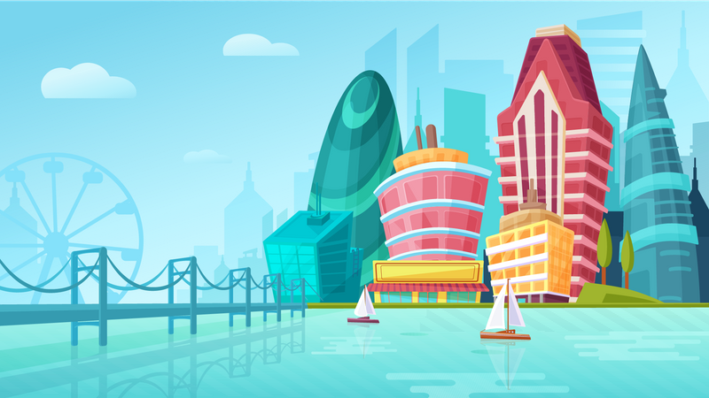 Modern city skyscraper  Illustration