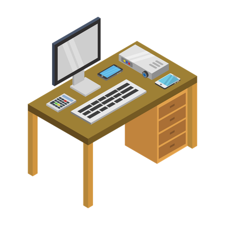 Modern desk  Illustration