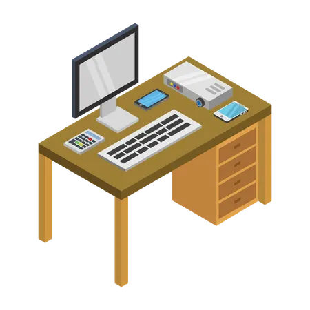 Modern desk  Illustration