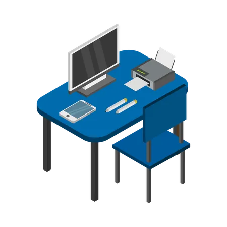 Modern desk  Illustration