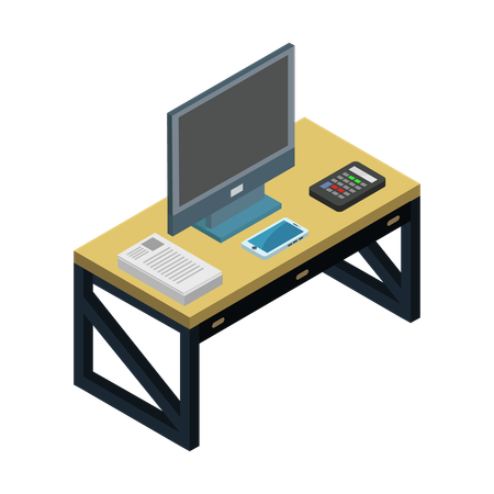 Modern desk  Illustration