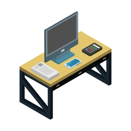 Modern desk  Illustration