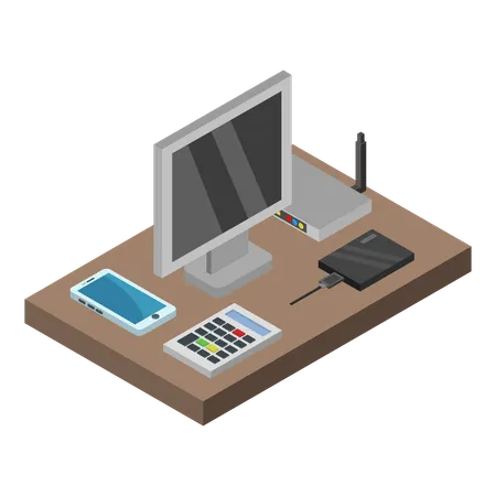Modern desk  Illustration