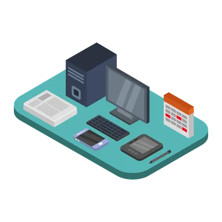 Modern desk  Illustration