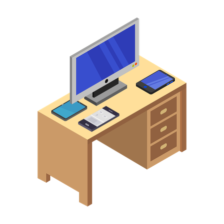 Modern desk  Illustration