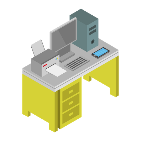 Modern desk  Illustration
