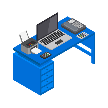 Modern desk  Illustration