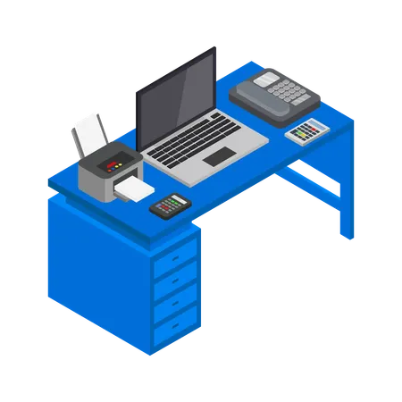 Modern desk  Illustration