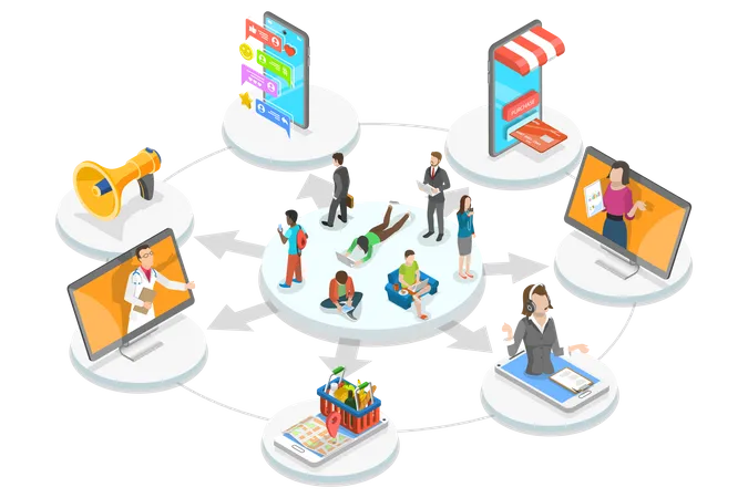 Modern Digital Services  Illustration