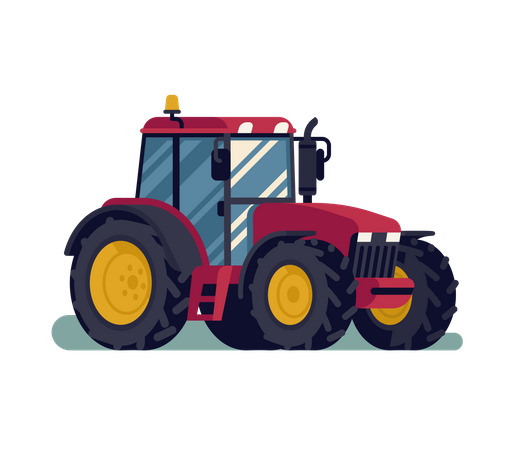 Modern farm field compact tractor  Illustration