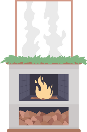 Modern fireplace  Illustration