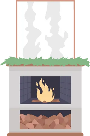 Modern fireplace  Illustration