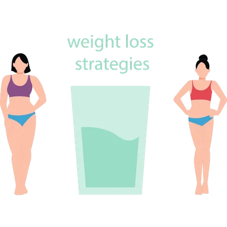 The Girl Is Following A Weight Loss Strategy Illustration