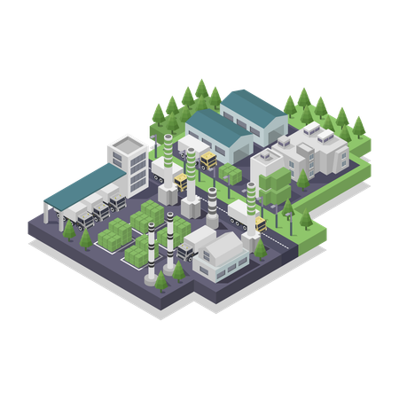 Modern green waste recycle  Illustration