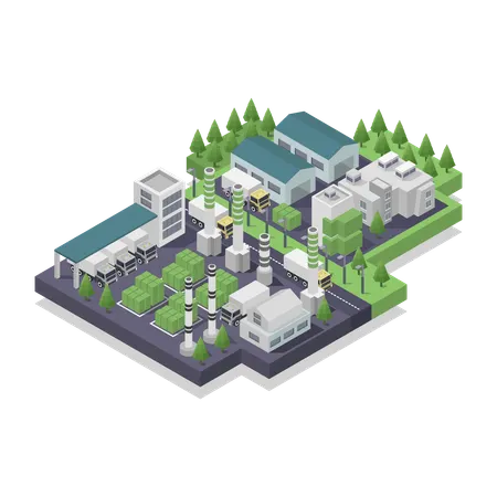 Modern green waste recycle  Illustration