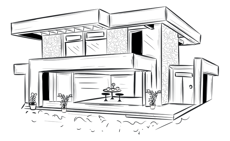 Modern Home  Illustration