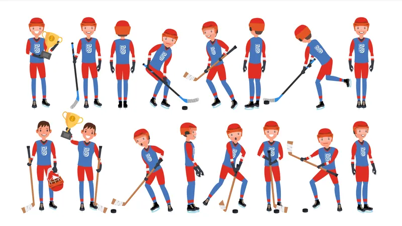 Modern Ice Hockey Player Illustration