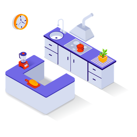 Modern kitchen Illustration
