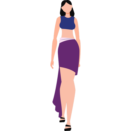 Modern lady is wearing nice dress  Illustration