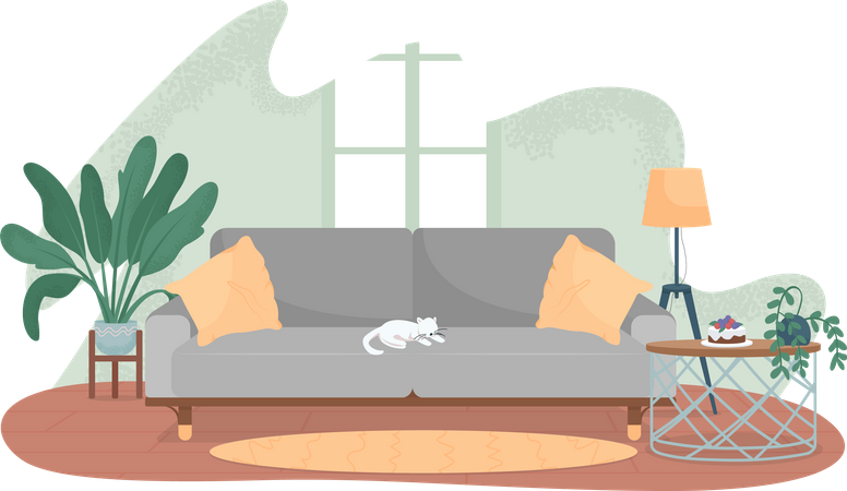 Modern living room Illustration