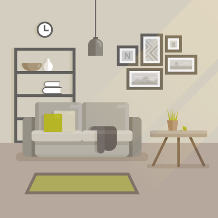 Modern minimal room interior  Illustration