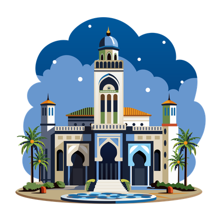 Modern Mosque  Illustration