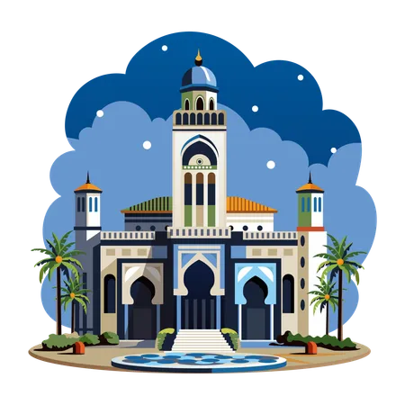 Modern Mosque  Illustration