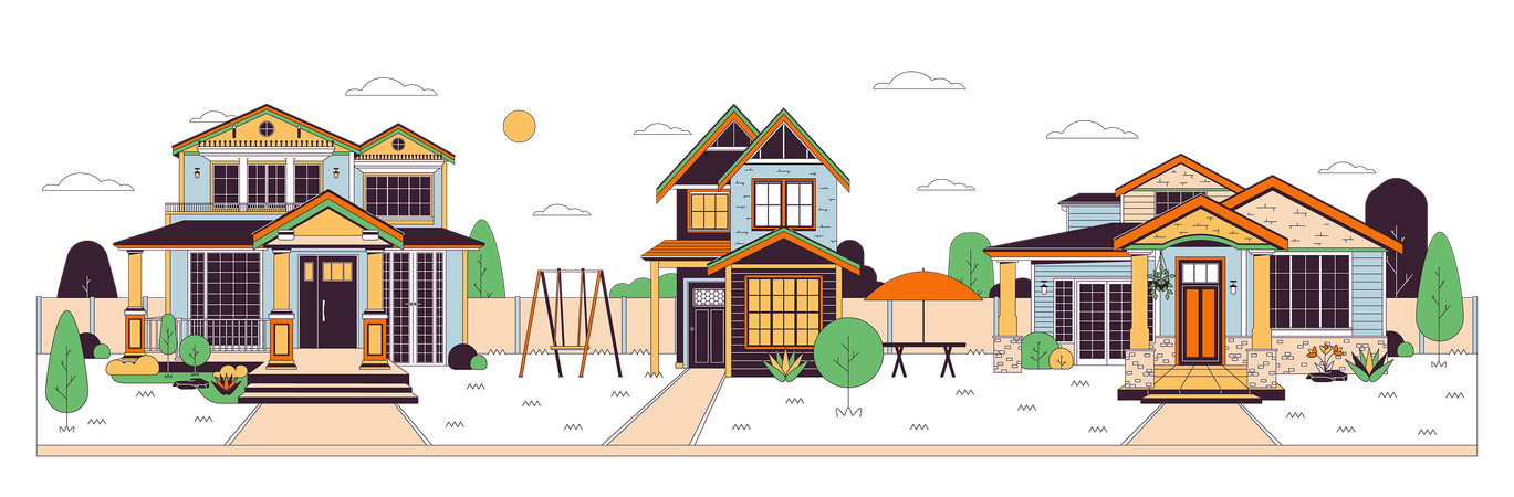 Modern neighborhood  Illustration
